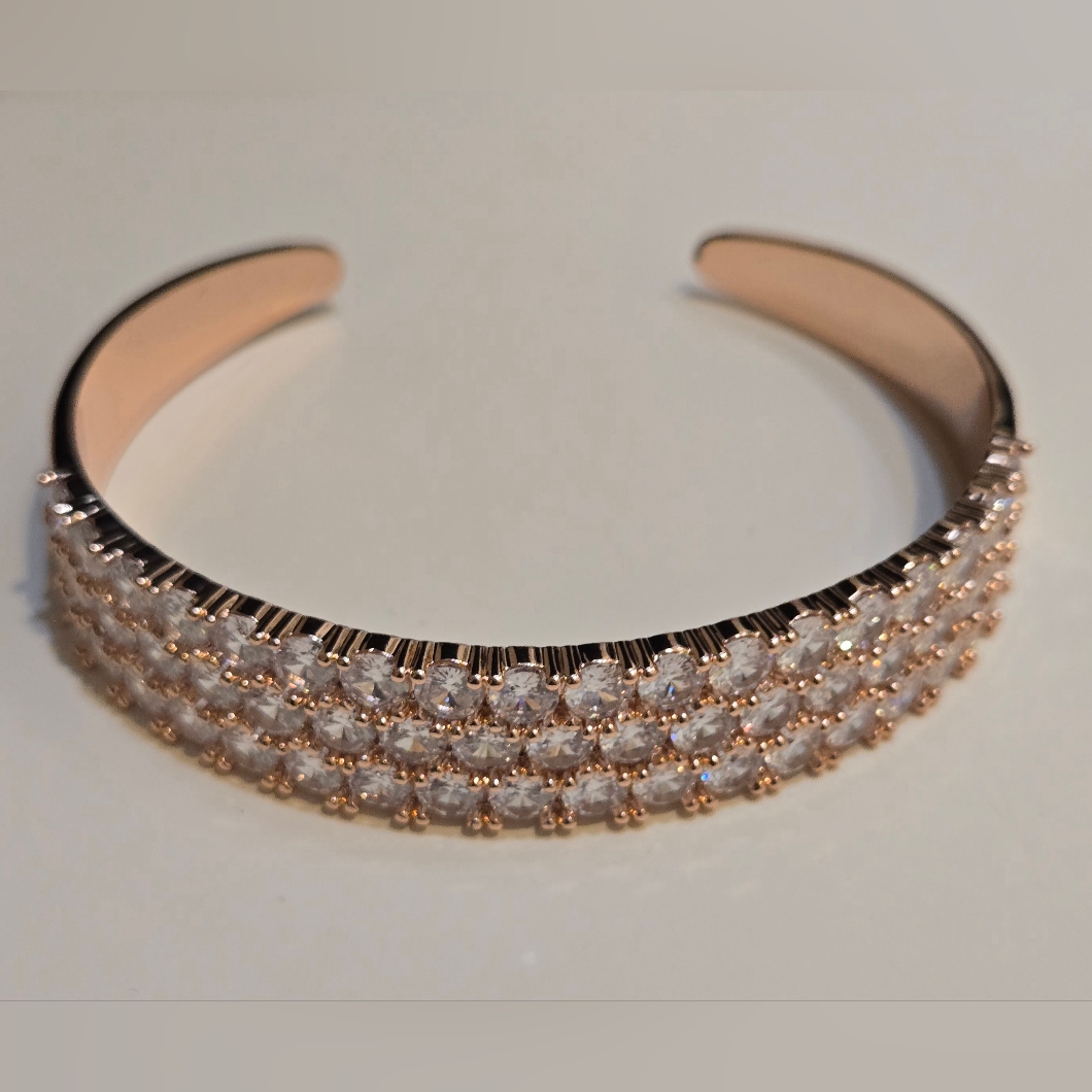 By Alexa Rae Nwt Rose Gold Cuff Bracelet With Sparkle